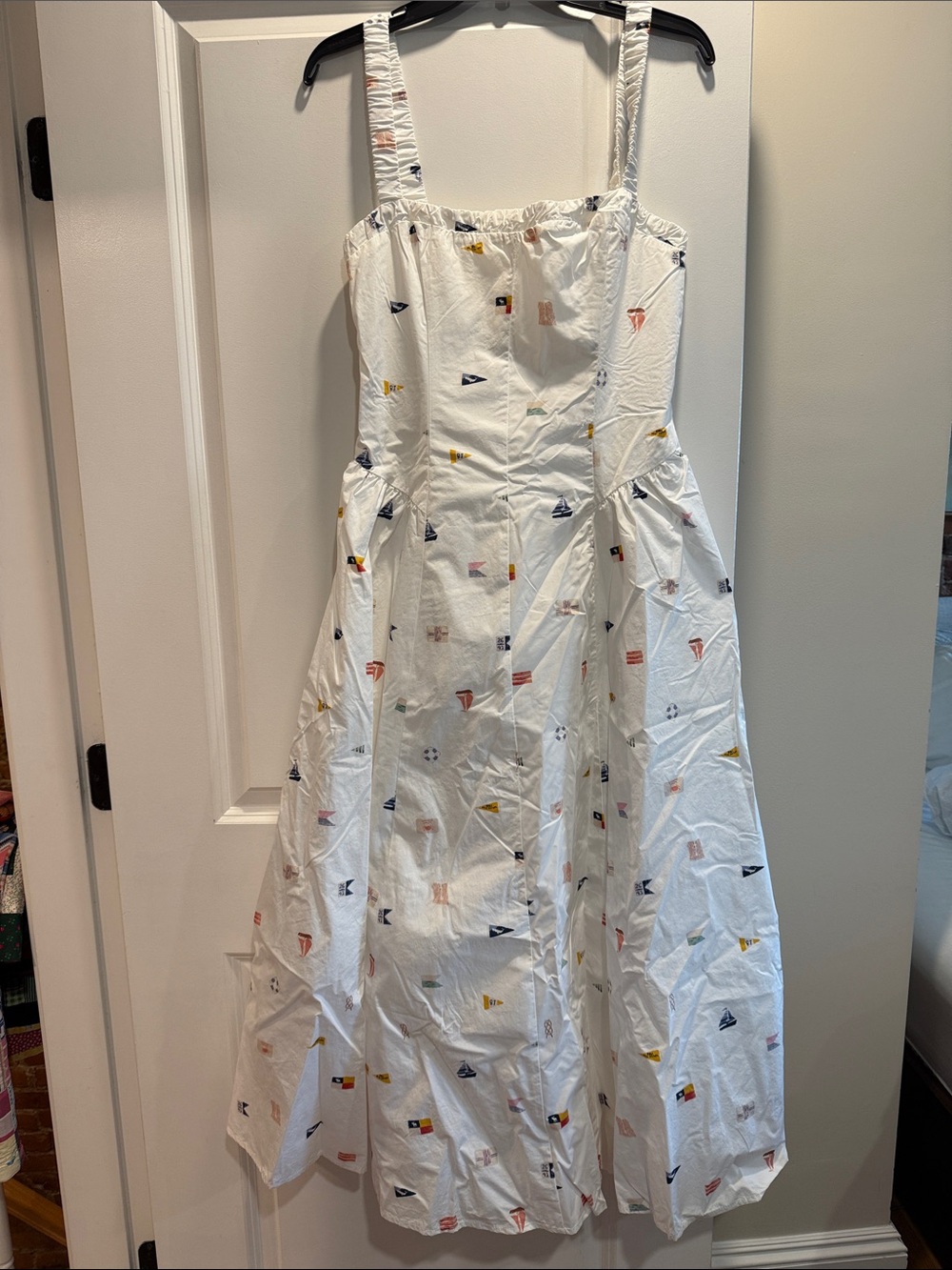 White Nautical Print Sundress NWT